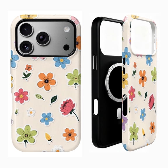 SKLYDDI Cute Aesthetic Floral Case for iPhone 17 Pro Max, Compatible with MagSafe - 240