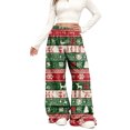 thumbnail image 5 of Women's Vintage Cotton Linen Overalls with Christmas Print - Casual Loose Jumpsuit with Shoulder Straps & Pockets, Khaki, Size M, 5 of 5
