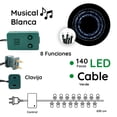 thumbnail image 4 of Serie Navideña Decorativa Luz Led Blanca Musical Importadora La Merced  140 Focos 8 Funciones Paquete 12 Pz, 4 of 5