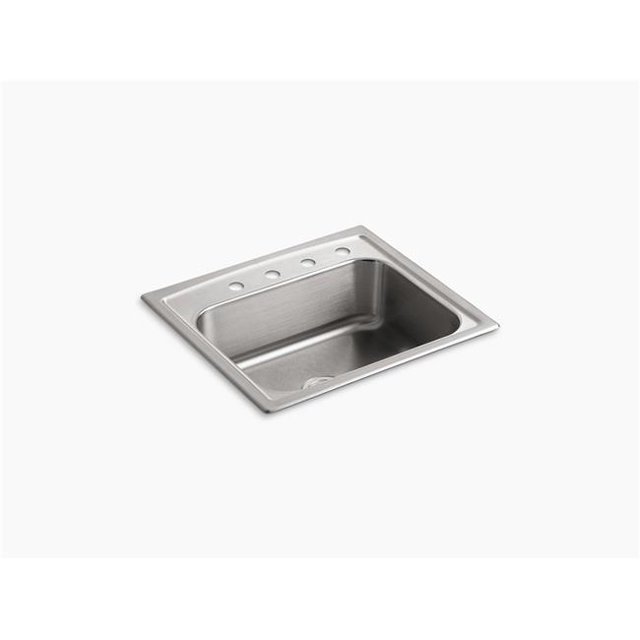 KOHLER K-3348-4-NA Toccata Single-Basin Self-Rimming Kitchen Sink, Stainless Steel