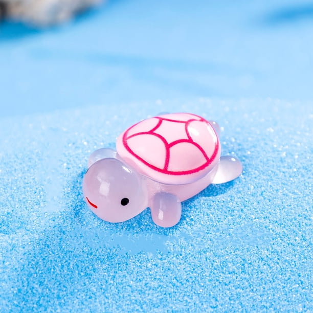 Adornos de tortugas luminosas pequeñas Adornos de resina para escritorio con forma de tortuga pequeña