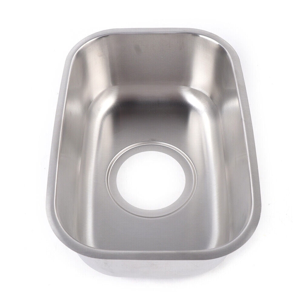 RV Kitchen Sink Stainless Steel Hand Wash Basin Caravan Camping W/ Water Outlet Gr-536, Narrow Rectangle Undermount Sink Compact Sink Small Bar Kitchen RV Stainless