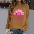 thumbnail image 1 of EQWLJWE Chemises Roses Cancer du Sein pour Femmes Ruban Rose Sensibilisation au Cancer du Sein Chemise Mode Blouse Graphique Chemise Décontractée Manches Longues Col Rond Chandail Tops Chandail Automne pour Femmes 2023, 1 of 5