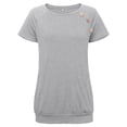 thumbnail image 5 of TEMOFON Summer Shirts for Women Short Sleeve Tops Casual Crewneck Side Button Blouse with Pockets Light Gray Tees, 5 of 7