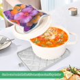 thumbnail image 3 of Yayeee Pot Holders Kitchen Heat Resistant with Pocket 7"x9.8" Cotton Oven Cooking Hot Pads, Large Purple Flowers, 3 of 7