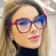 thumbnail image 3 of Gafas de ojo de gato Sonducket Estampado de leopardo para mujer Gafas antiluz azul Pierna de leopardo negro Snap Street Type3 NO3, 3 of 6