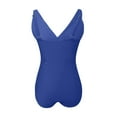 thumbnail image 5 of Push Up One Piece Swimsuit for Women with Tummy Control, Retro Ruched Ruffles, Slimming Vintage Padded Swimwear, 5 of 6