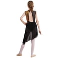 thumbnail image 2 of Aislor Kids Girls Ballet Dance Costume Sleeveless Leotard with Mesh Irregular Hem Skirt 6-16 A Black 12, 2 of 7