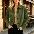 thumbnail image 4 of GUACER Womens Faux Suede Jackets Trendy Button Down Collared Shacket Casual Lightweight Cropped Jackets with Pockets, 4 of 6