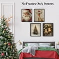 thumbnail image 4 of Hieng Vintage Christmas Tree Wall Art Poster Decor, Candy Cane Painting Pictures Decor Wall Art, Rustic Christmas Decorations for Bedroom Bathroom Living Room Office, Unframedin Set of 4, 4 of 6