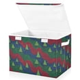 thumbnail image 2 of Blue Red Green Wave Christmas Trees Foldable Storage Bins with Lids Handles Collapsible Storage Containers Tote Boxes 16.5 x 12.6 x 11.8 inches, 2 of 7