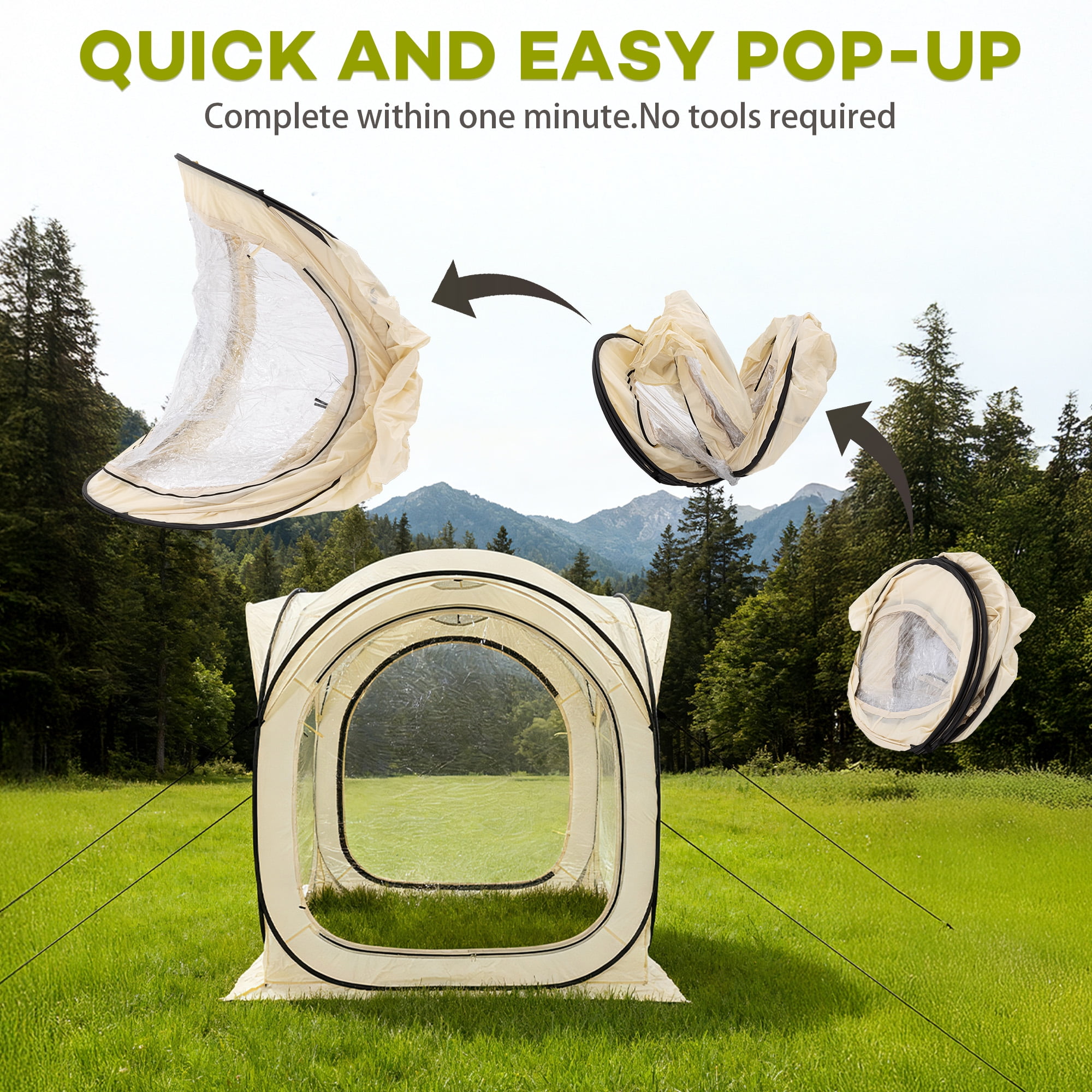 MOALCOFER Sports Tent Pop up,All-Weather Outdoor Screen House Pod Tent Shelter for Camping,Backyard,and Sporting Events(2-4 Persons)