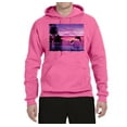 thumbnail image 2 of Wild Bobby, Majestic Dolphins Jumping During Sunset, Animal Lover, Unisex Graphic Hoodie Sweatshirt, Neon Pink, 2XL, 2 of 3