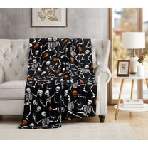 Kate Aurora Halloween Spooky Ghosts & Frankensteins Ultra Soft & Plush Throw Blankets