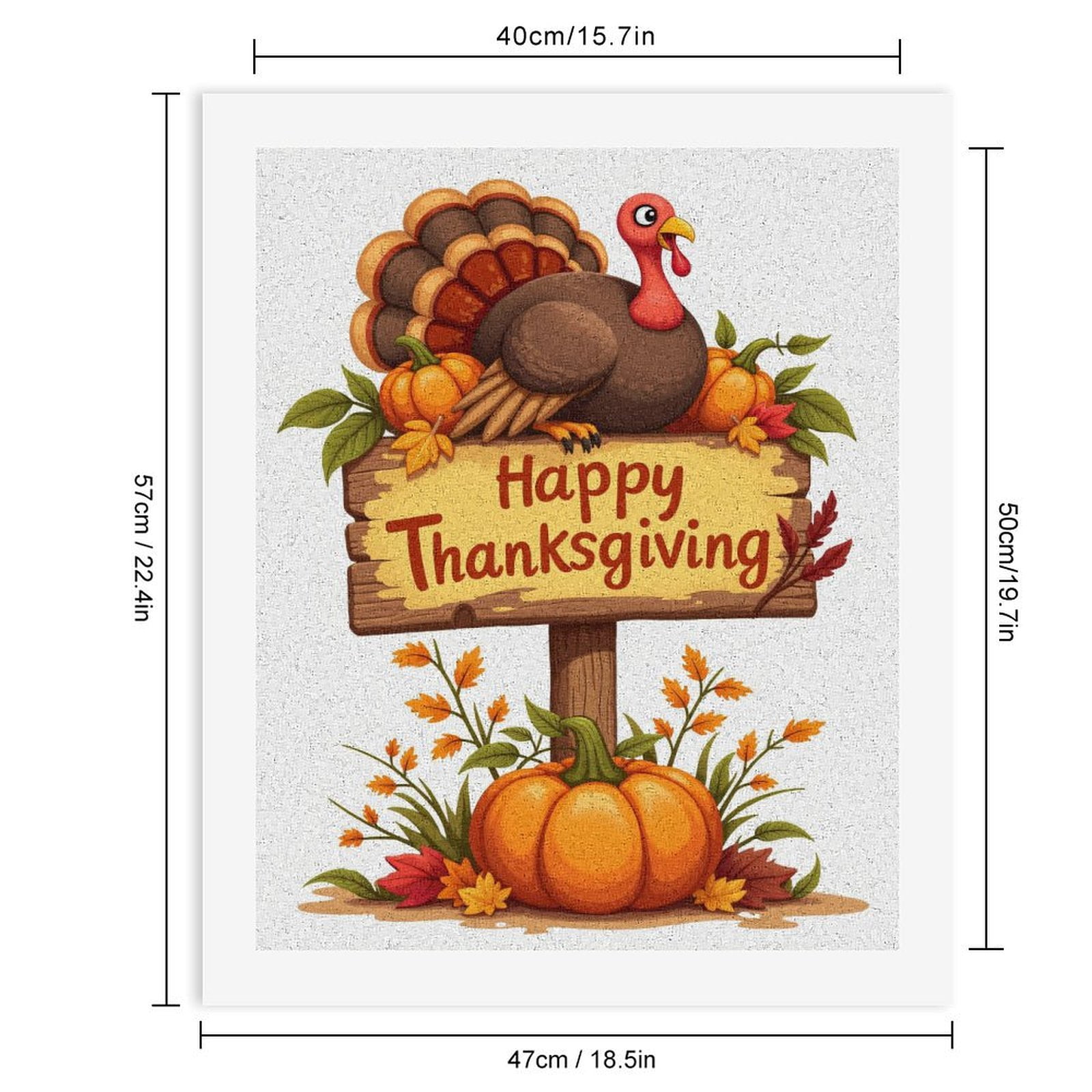 Paint By Numbers Kit for Adults Beginner - DIY Thanksgiving Turkey Autumn Sign Canvas Painting Kits for Adults, Frameless Paint By Number for Adults for Home Wall Decor 16x20 Inch