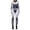 White, variant on HNMKIU Women's Halloween Cosplay Jumpsuit Digital Print Tight Long Sleeve for Party Fancy Dress Blue - S