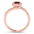 thumbnail image 4 of Mauli Jewels Rings for Women 1.10 Carat Emerald Shape Garnet And Diamond Ring prong 10K Solid Rose Gold, 4 of 7