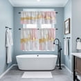 thumbnail image 4 of Abstract Street Art Kitchen Curtains Valances and Tiers Set of 3 Vintage Pink Gold Soft Wash Tier Curtains and Valance with Rod Pocket for Small Windows, 27.5"x36", 4 of 9