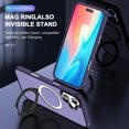 thumbnail image 3 of Magnetic Case for iPhone 16 Plus Case Stand & Ring Holder Compatible with MagSafe Shockproof Anti-Scratch Anti-fall Kickstand Thin Fit Phone Case Cover for iPhone 16 Plus,Darkpurple, 3 of 6