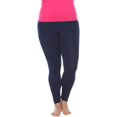 thumbnail image 2 of White Mark Universal PS208-02 Stretch Solid Womens Leggings, Navy - One Size, 2 of 3