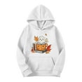 thumbnail image 2 of Womens Halloween Top Fall Winter Loose Casual Hoodies Fleece Sweatshirts Funny Halloween Graphic Long Sleeve Sweaters Pullover with Pocket, 2 of 4