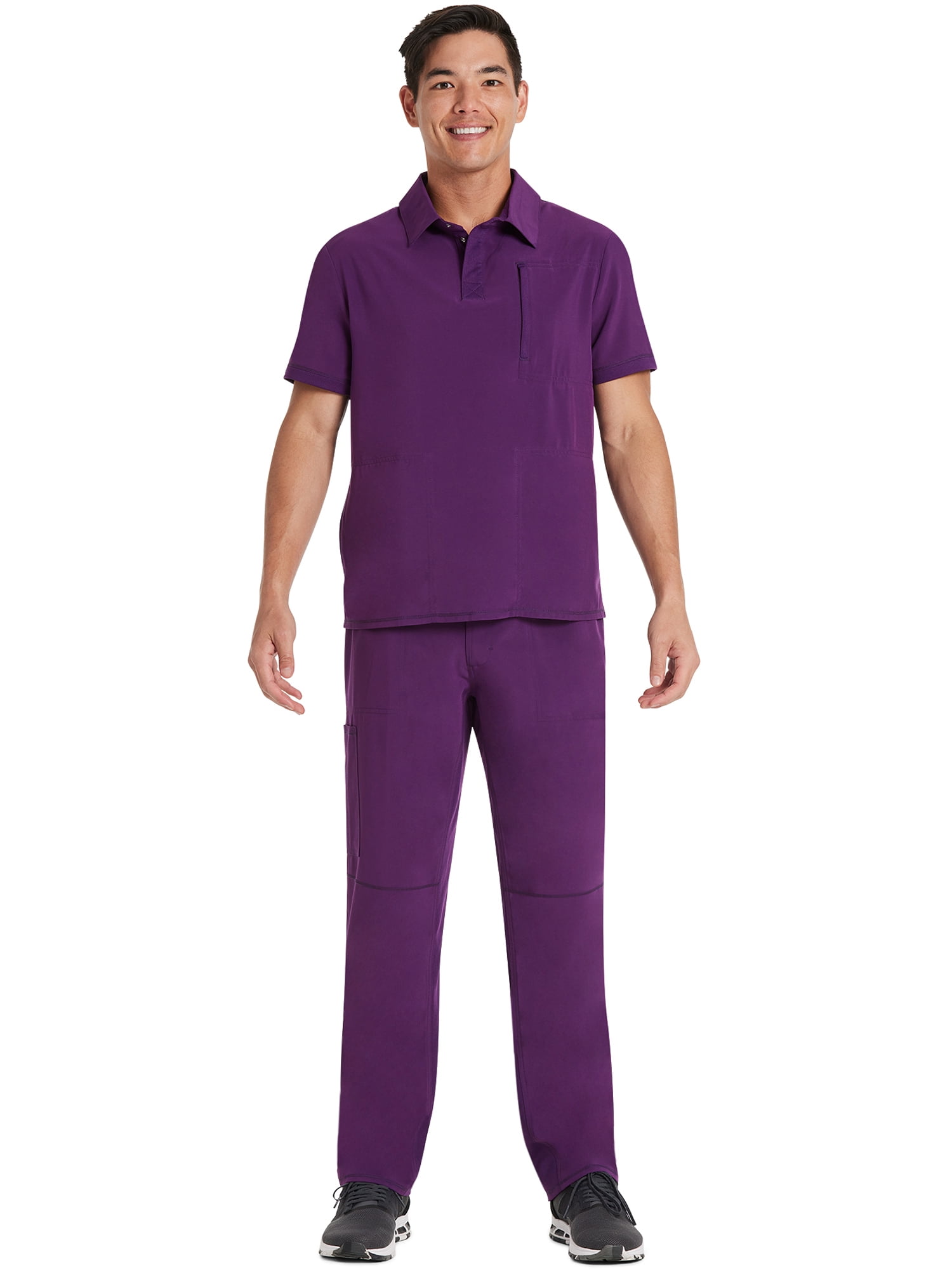 Scrubstar Men's Premium Performance Stretch Polo Scrub Top, Sizes XS-3XL