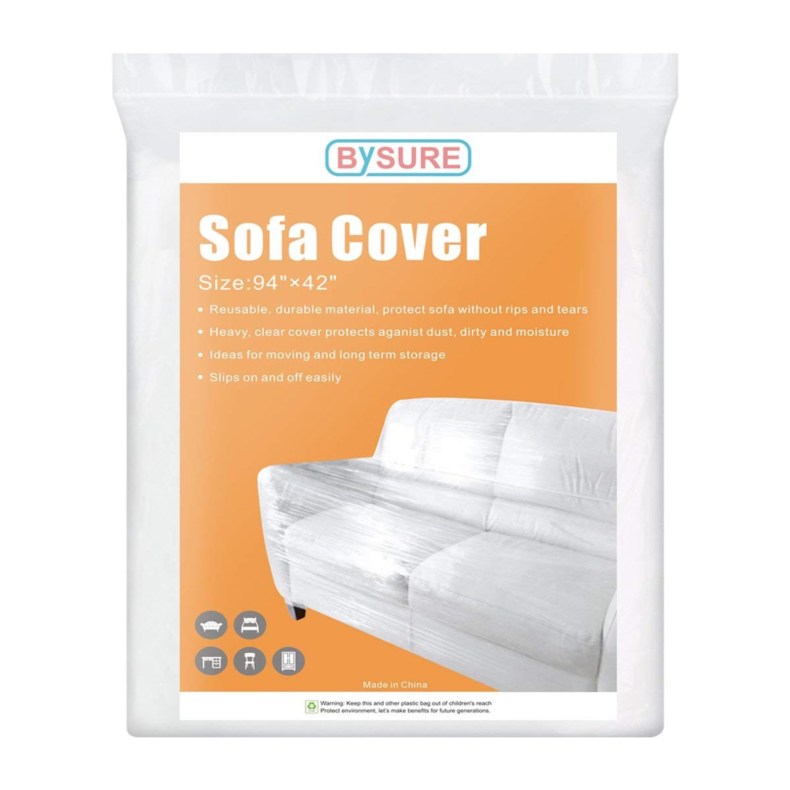 2 Seater Deep Lounge Loveseat Sofa Patio Cover Extra Thick Clear