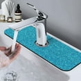 thumbnail image 7 of Pofeuu Blue Glitter Print Splash Guard for Sink Faucet Sink Gadgets-Splash Guard Behind Faucet Drip Catcher for Kitchen, Bathroom,Sink Mat, 7 of 7