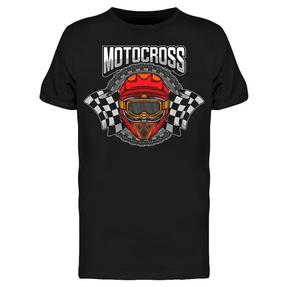 Motocross Helmet Design T-Shirt Men -Image by Shutterstock, Male Large