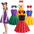 thumbnail image 2 of Vestido de princesa Disney con diadema para niña, 2 piezas, Minnie Mouse, sirena, Ariel, informal, Rapunzel, Blancanieves, verano 2024, 2 of 4