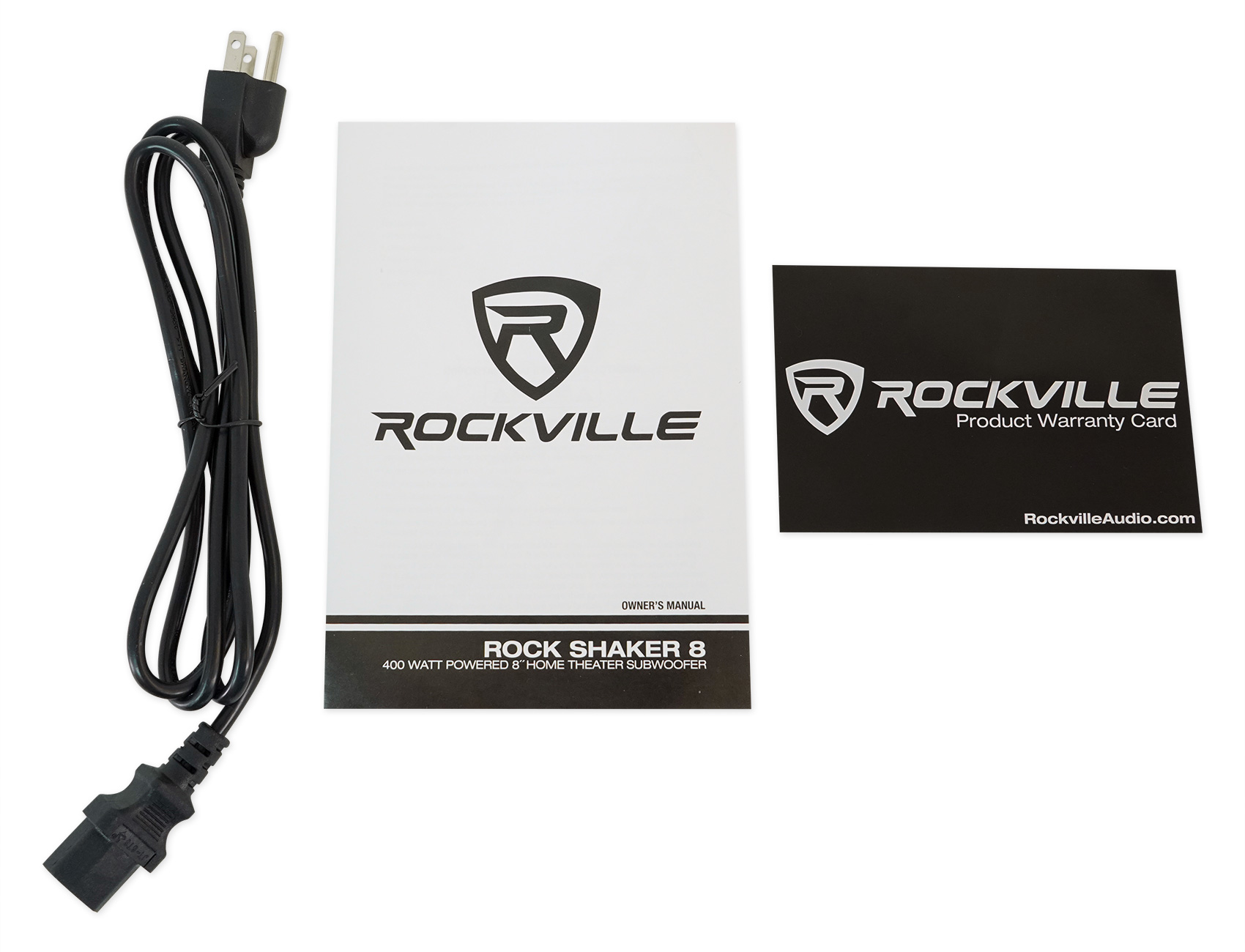 Rockville Bluetooth Home Receiver+(4) 6.5" Wood Bookshelf Speakers+8" Subwoofer + Rockville R14GSBR100 Red/Blk 14 Gauge 100' Ft. Mini Spool Car Audio Speaker Wire