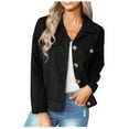 thumbnail image 2 of Tejiojio Jackets Clearance Women Spring And Autumn Coats Warm Solid Long Sleeve Outerwear, 2 of 9