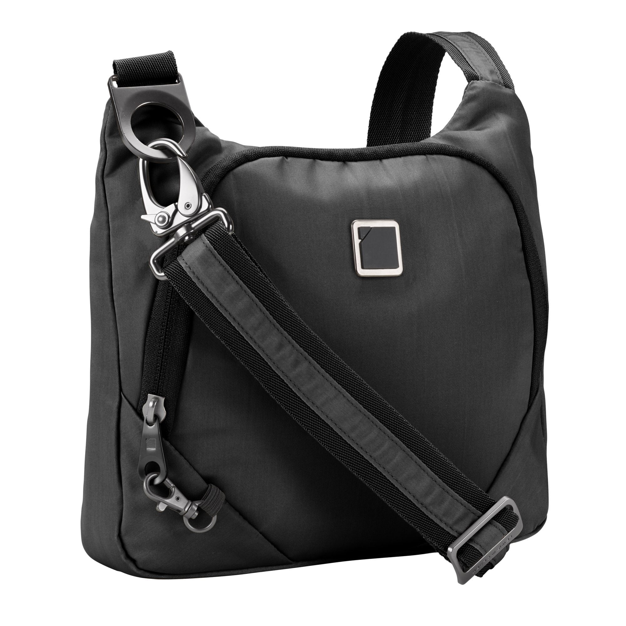 lewis n. clark anti-theft crossbody + sling bag for women, men, travel or with rfid blocking technology, slash resistant material, locking zippers & adjustable shoulder strap, onyx - Walmart.com