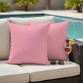 thumbnail image 5 of Dark Pink Pillow Covers 2 Pack Solid Color Pillowcase Waterproof Outdoor Throw Pillow Cover for Patio Garden Square Cushion 18”x18”, 5 of 9