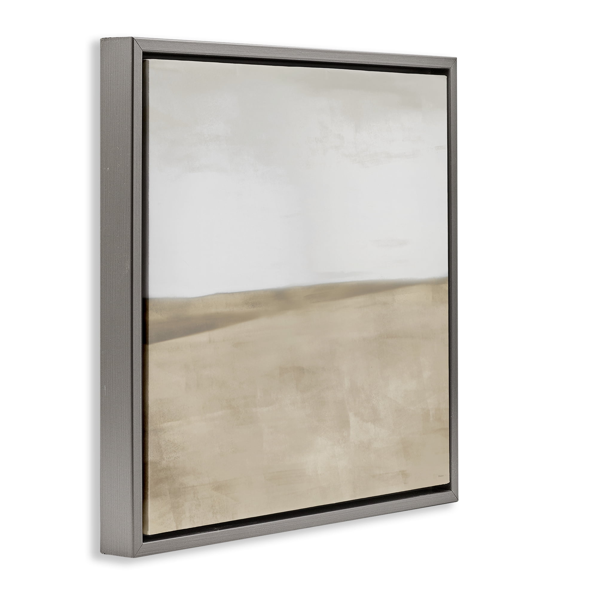Stupell Industries Muted Smooth Hills Gray Framed Floater Canvas Wall Art, design by Dan Meneely