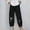 Black, variant on Jacenvly linen pants women Clearance Bundle Foot Long Elastic Waisted Drawstring Pocket Print Trousers for Women Fashion Casual Printing Fold Loose Full Length Pants