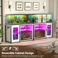 thumbnail image 6 of Aheaplus 55-75 Gallon Aquarium Stand with Power Outlets & LED Light, Reversible Fish Tank Stand with Cabinet for Fish Tank Accessories Storage, Heavy Duty Metal Frame, 880LBS Capacity, White, 6 of 7