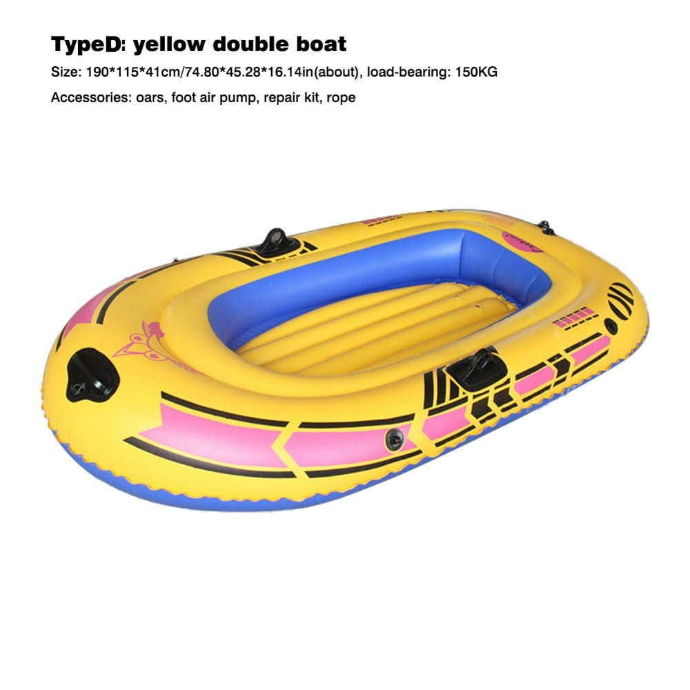 Inflatable Boat 1/2/3 Person Blow Up Raft Set with Oars and Foot Pump
