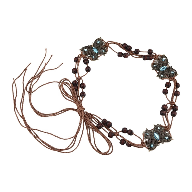 Boho Belt Wooden Beads Decorative Belt Ladies Braided Rope  display picture 1
