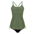 thumbnail image 5 of Efsteb Swimsuits for Women 2025 Two Piece Bikini Tank Tops for Women Two Piece Swimsuits Solid Color Push-Up Padded Swimwear Bathing Suit Blouse Sets (Army Green,XL), 5 of 7