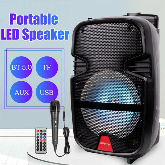 3000 Watts Party Bluetooth Speaker Portable  With Microphone & Remote 8" Subwoofer Led Light sound System karaoke Speaker