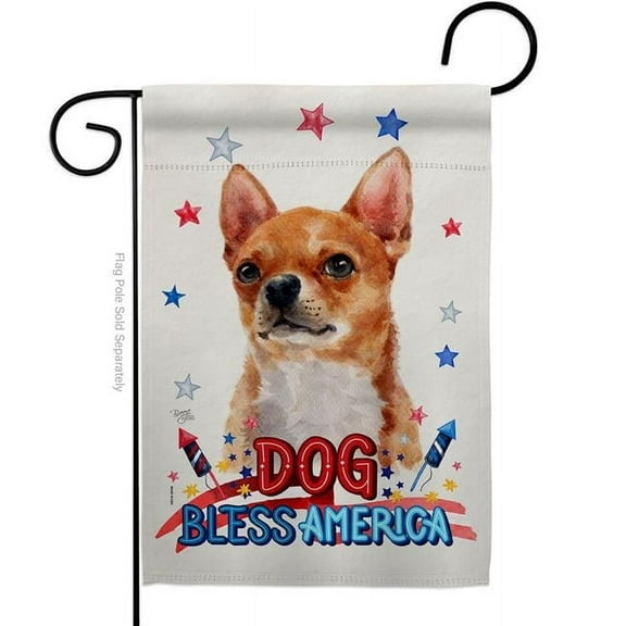 Breeze Decor G120131-BO Patriotic Shorthair Chihuahua Animals Dog 13 x 18.5 in. Double-Sided Decorative Vertical Garden Flags for House Decoration Banner Yard Gift