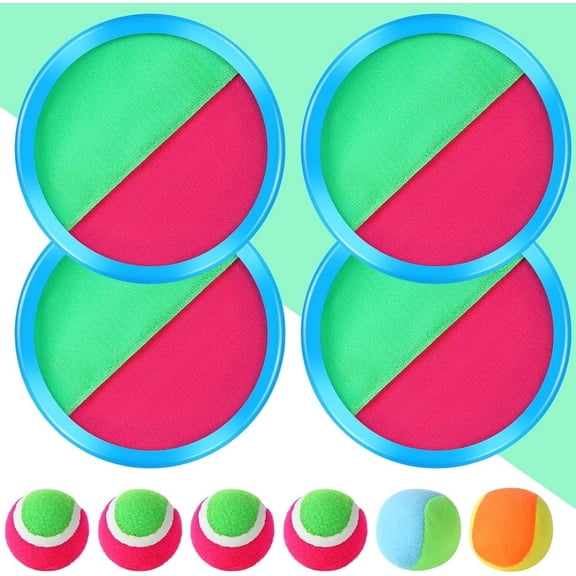 IRuiYinGo Toss and Catch Ball Game Set with 4 Discs & 6 Balls Outdoor Beach Games