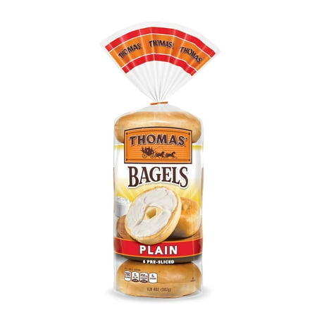 Thomas' Plain Bagels, 6 count, 1 lb 4 oz