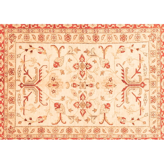 Ahgly Company Indoor Rectangle Oriental Orange Traditional Area Rugs, 2' x 3'