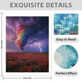 thumbnail image 3 of Diamond Art Kit for Adults, Rainbow Tornado Over Flower Fields Diamond Painting for Adults Beginners, 5D DIY Diamond Art Painting Kits, Colorful Diamond Painting Craft for Home Decor 12x16, 3 of 7