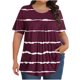 thumbnail image 1 of Tamaño Más Manga Corta Tops para las Mujeres Impreso Manga Corta Sólida Redonda Cuello Plegado Blusa, Poliéster Más Tamaño Superior, Lavado a Mano, 1 of 6