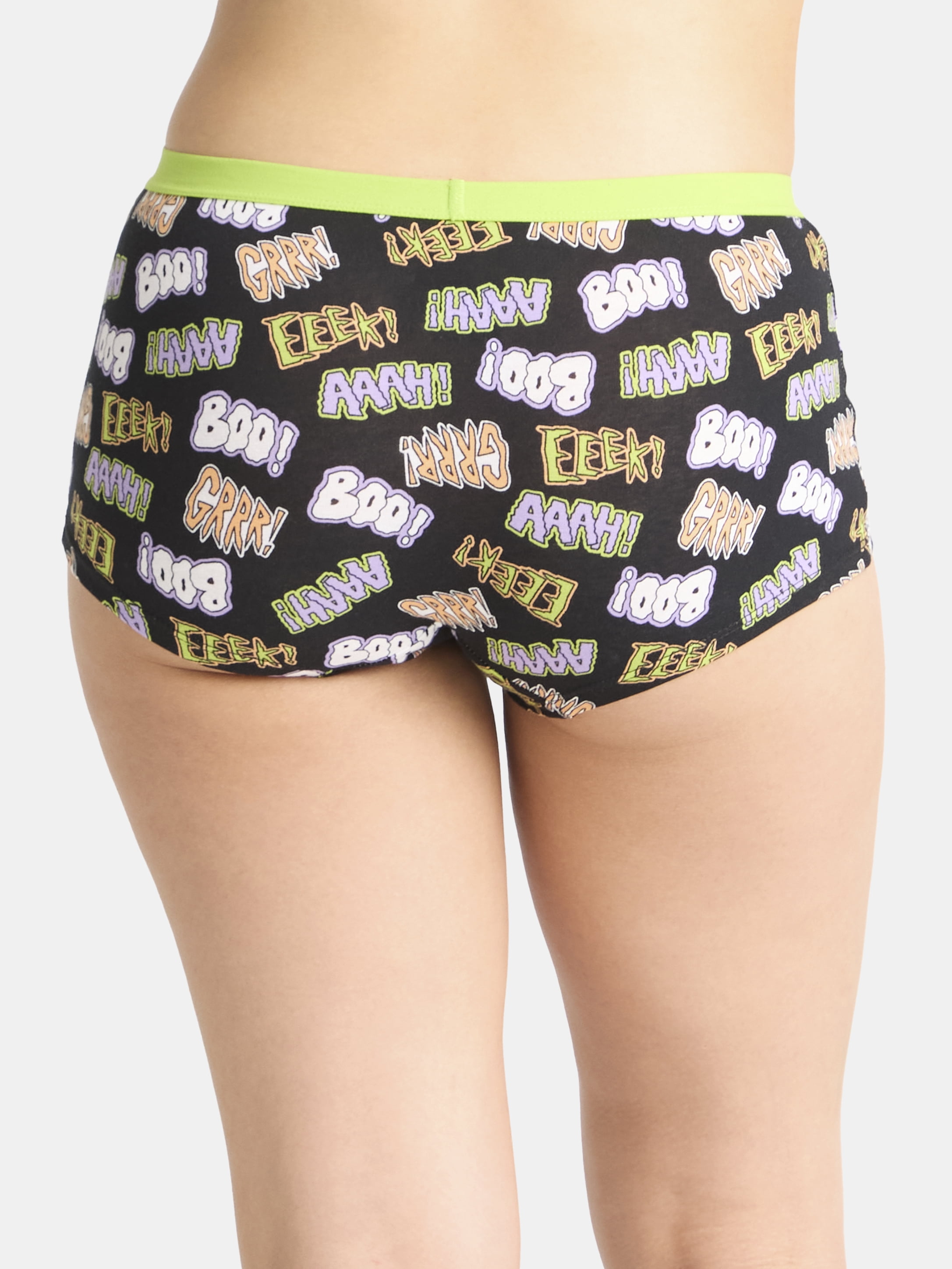Way to Celebrate Women's Halloween Boyshort Panties, 3-Pack, Sizes S-XXL