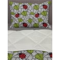 thumbnail image 3 of Ladybugs Comforter & Sham Bedding Set, Ecological Fresh Leaves and Ladybugs Doodle Style Animals and Plants Pattern, 3 pcs Duvet Set Microfiber Filling Quilt, 5 Sizes, Green Black Red, by Ambesonne, 3 of 4