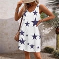 thumbnail image 5 of Ovzne Robes d'Été pour Femmes Robe pour Femme Mode d'Été pour Femmes Poche Imprimé Sans Manches Robe à Col en V Grande Taille Robe Maxi Imprimée Liquidation, 5 of 5